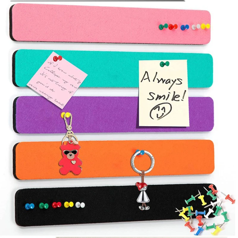 Magnetic Bulletin Board Self Adhesive Cork Board Strips Felt Wall Pictures Notice Tack Notes Bar Tiles Display