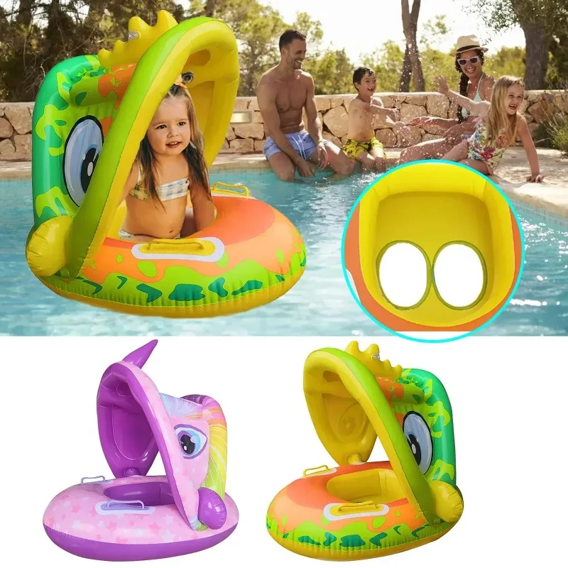 Baby Inflatable Swimming Pool Float Detachable Canopy Kids Water Toy