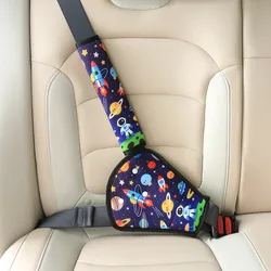 Child Car Seat Safety Belt & Shoulder Guard with Anti - Pinch Neck and Stomach Protection (2 Pcs - set - Space)