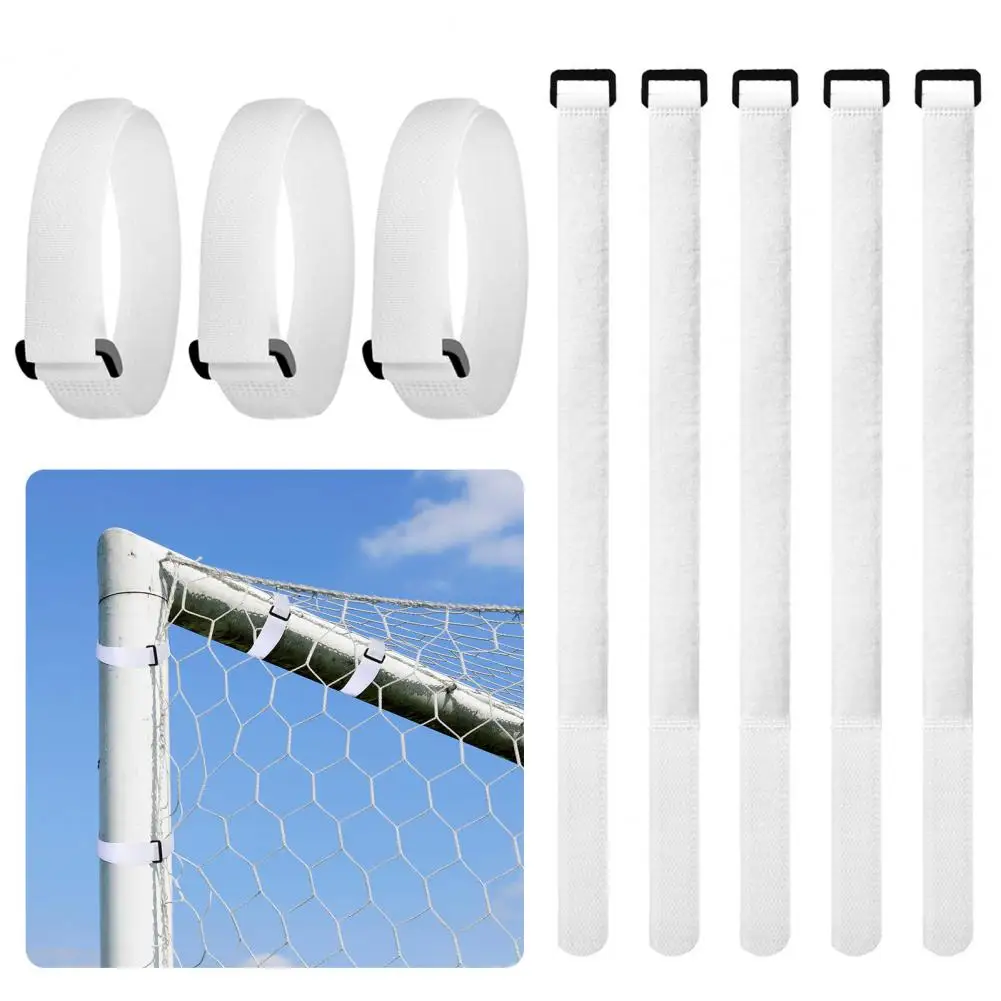 

10Pcs Soccer Goal Net Strap Adjustable Fastener Tape White Soccer Goal Attachment Strap Football Net Fixed Strap Soccer Accessor