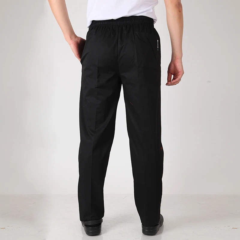 Restaurant Men's Chef Pants Catering Striped Kitchen Pants Hotel Women Waitress Summer Elastic Waist Bottoms Zebra