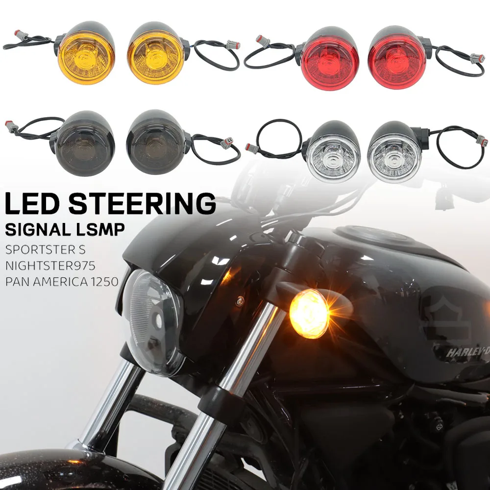 

Front Rear Motorcycle LED Turn Signals Bullet Light For Harley Pan America 1250 Sportster S 1250 RH Nightster 975 2021 2022 2020