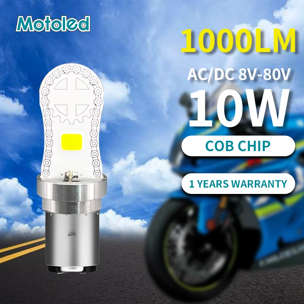 

Motoled P15D H6M BA20D LED Motorcycle Headlight High Power COB Bulb For Motorbike Scooter H4 HS1 Headlamp Hi/Lo Beam 10W 1000LM