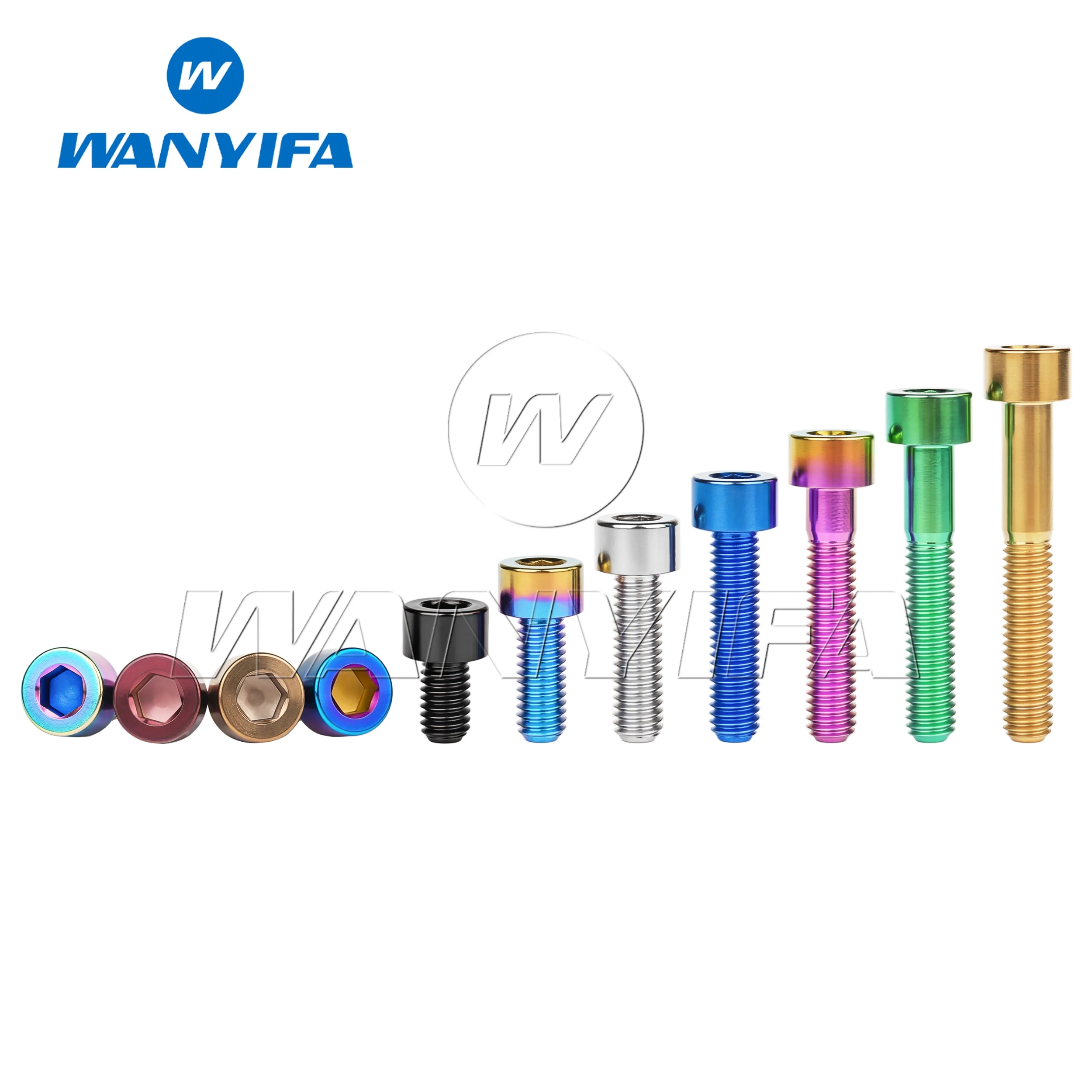 Wanyifa 티타늄 티 볼트 M6 x 10 15 16 18 20 25 30 35 40 45 50 55 60 65mm 자전거 헤드셋 브레이크 용 나사