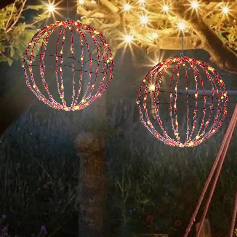 Outdoor Globe Lights Garden Lighted Spheres Christmas Decoration Glow Ball LED Lighting Frame Ball Lights For Porch Patio Decor 3