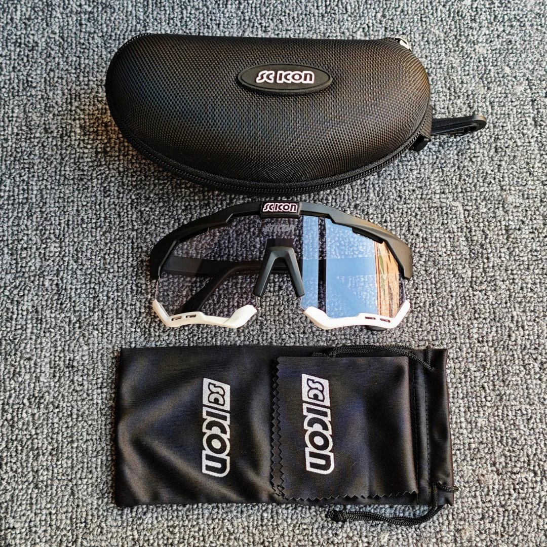 نظارات SCICON فوتوكروميك لركوب الدراجات للرجال والنساء لممارسة الرياضة في الهواء الطلق لركوب الدراجات مجموعة عدسات واحدة