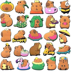 Capybara Series Shoe Charms: 20 - Piece Set of Stylish PVC Decorations for Sandals - Perfect for Gifts and Celebrations (25Pcs)