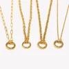 E.B.belle Round Spring Buckle Necklace Stainless Steel O-chain 18K Gold Plated For DIY Jewelry Making Accessories