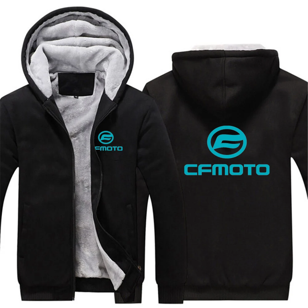 In autumn and winter of 2023, Cfmoto Logo printed popular cotton padded hoodie men's camouflage sleeve patchwork warm coat.