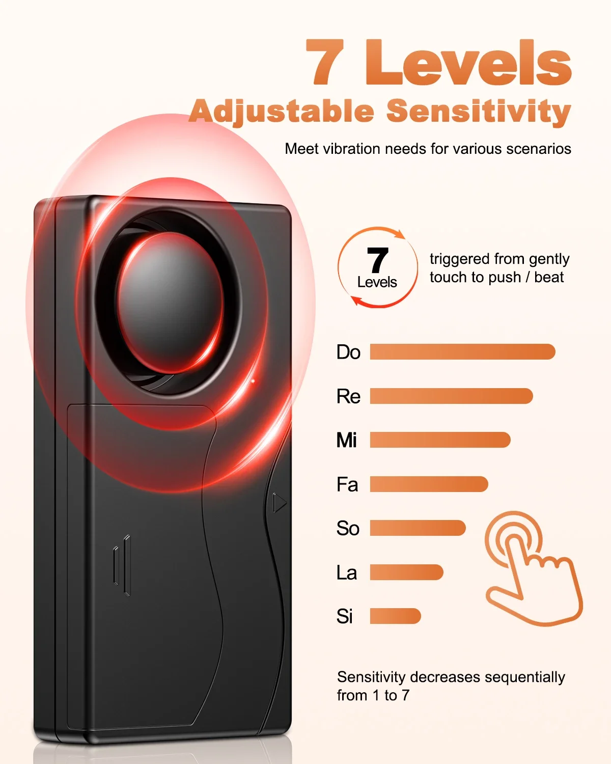 High-Decibel Wireless Anti-Theft Vibration Alarm with Remote Control