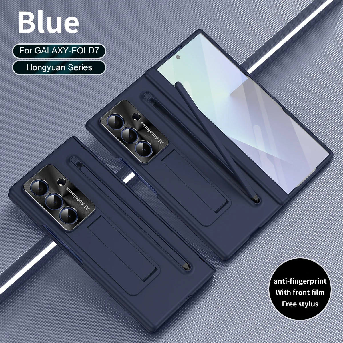 Elegant Fashion Bracket Phone Case with Front Protection Film and S Pen Holder
