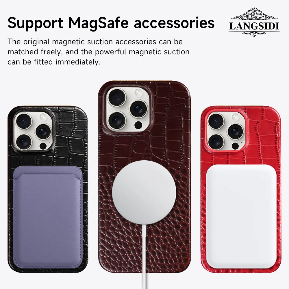 Natural Cowhide Leather Magnetic Phone Protector - Luxury Magsafe Case