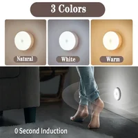 2 ~ 6 Pack détecteur de mouvement LED veilleuse USB Rechargeable 3 couleurs lampe de nuit armoire armoire lampe escalier sans fil placard lumière 5