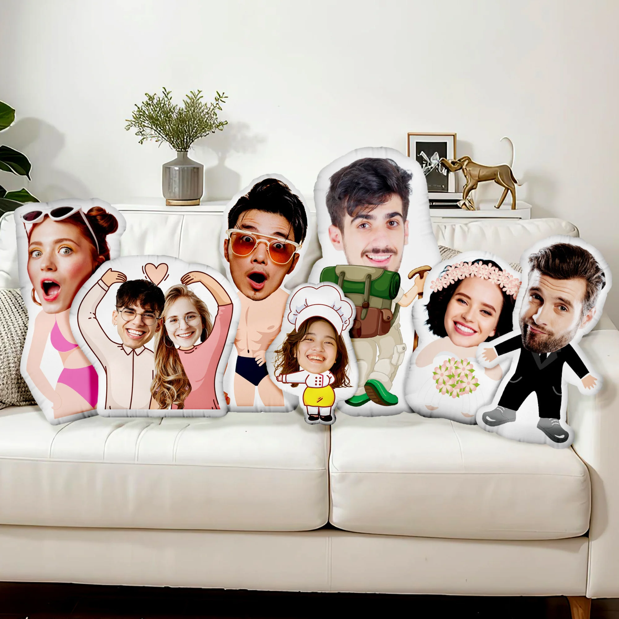 Custom Photo Cushion Humanoid Personalized Filling photo Cushion DIY Pillow for Putting Picture of Parent and Couple Christmas 4