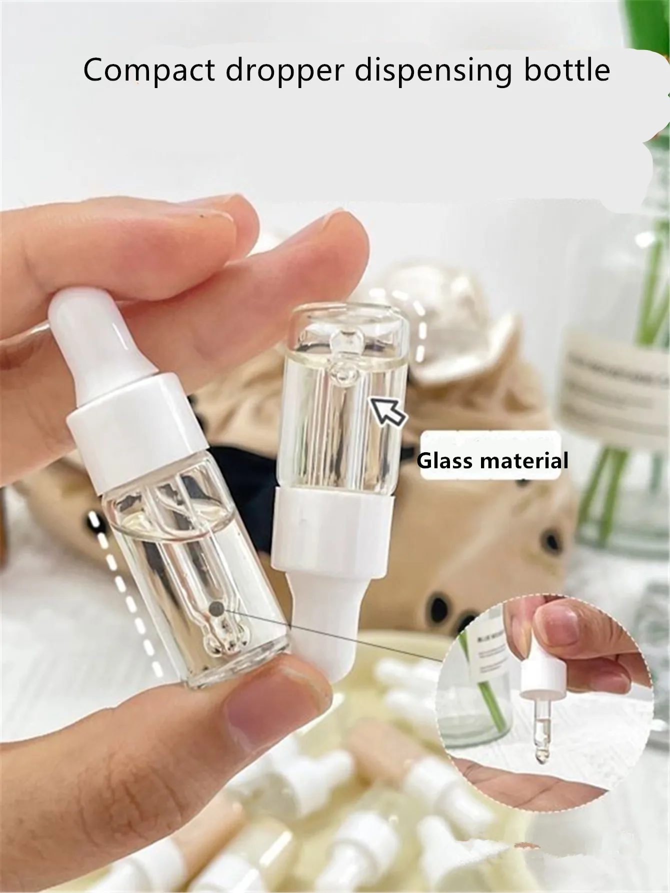 Botella con gotero de cristal, bote con pipeta, removedor de maquillaje líquido original, esencia, aceite esencial, Silicona
