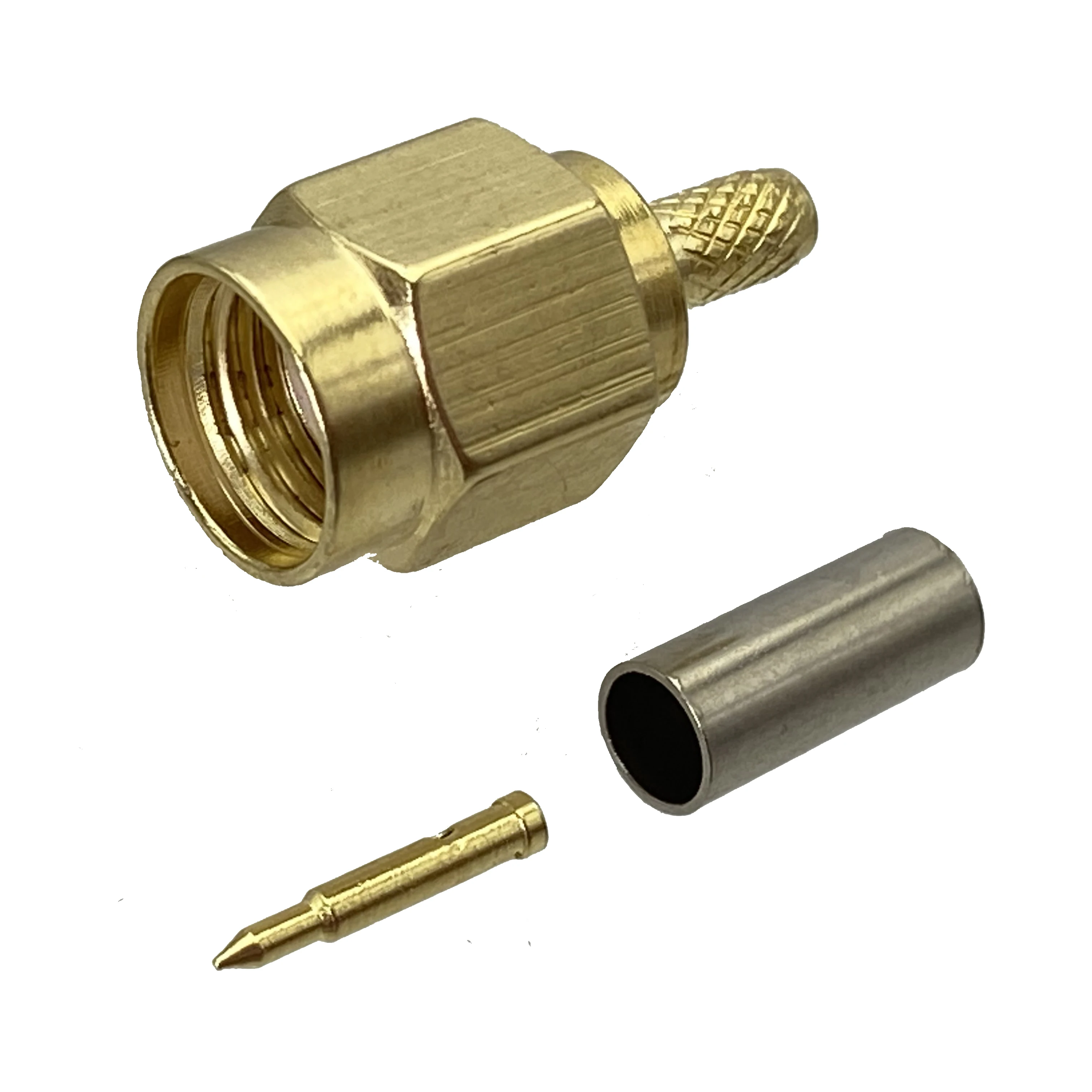 10 pces conector sma plugue macho friso para rg174 rg316 lmr100 cabo em linha reta rf adaptador coaxial novo