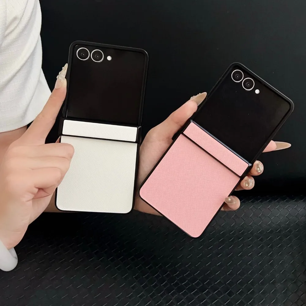 Luxury Lichee Pattern Leather Foldable Phone Case with Hinge Protection