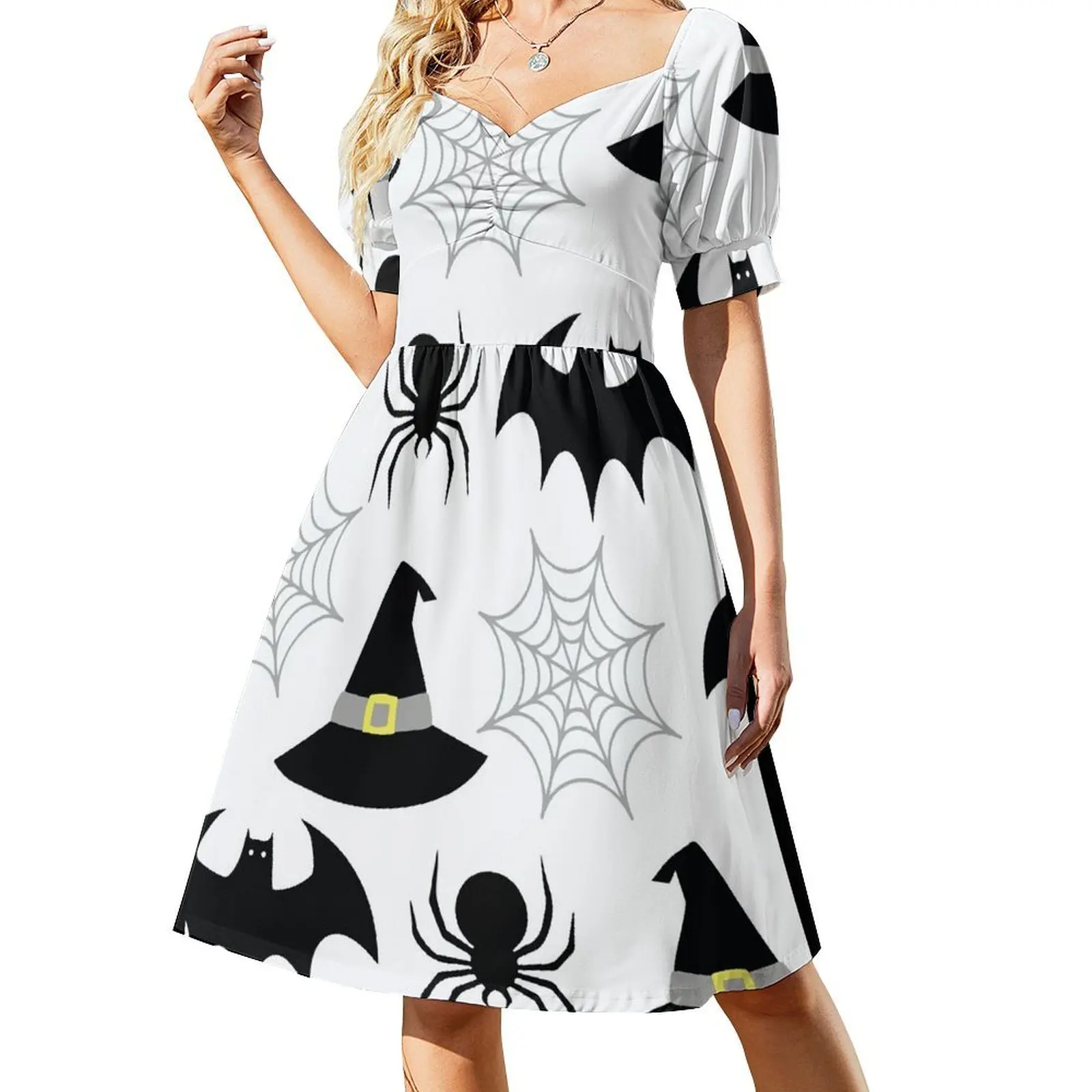 thumbnail image 1 of Vestido de manga corta de Halloween vestidos largos para mujer Ropa de mujer Conjuntos elegantes para mujer Vestido, 1 of 7