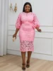 Chiamaka Crew Neck Lace Dress