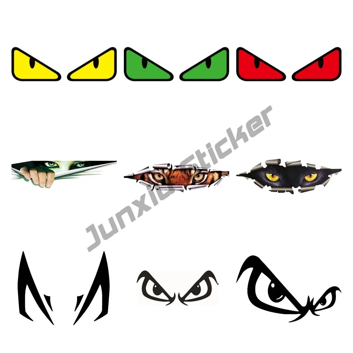 

Personality Eyes Vinyl Stickers Eye Sticker Anger Decal Cartoon Funny Angry Evil Red Decals Motorcycle Helmet Sticker
