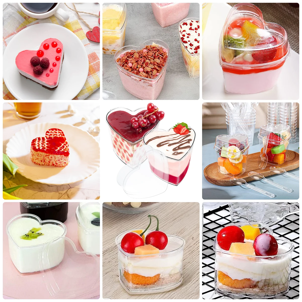 50pcs Mousse Cup Dessert Puddings Cheesecake Parfait Cups Ice Cream Jelly Yogurt Mug for Cream Pudding Fruit Cupcake Container