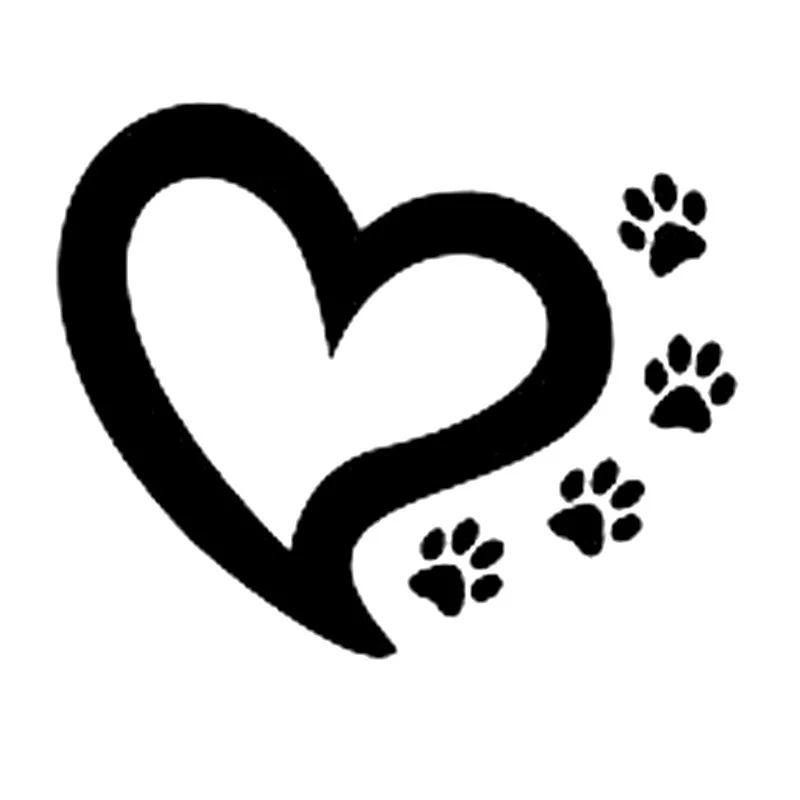 

Heart Paw Pet Car Sticker Funny Decal Rear Windshield Rood Decor Removable