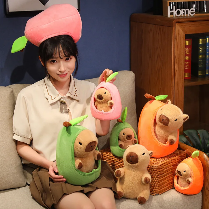 Lot De 6 Mini Peluches Fruits Mignons - Avocat, Fraise, Orange... - Porte-Clés Ou Décoration - Cadeaux Enfants