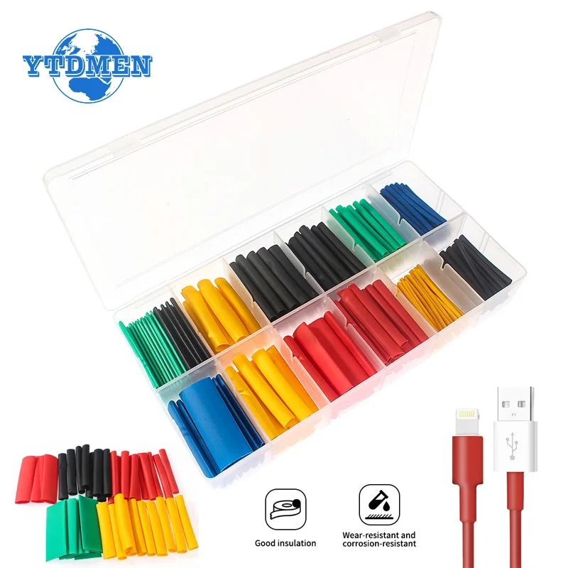 Heat Shrink Tubing 280-560PCS Heat Shrink Tubing Thermoresistant for Cables Shrink Wrapping DIY Electronic Kit 2:1