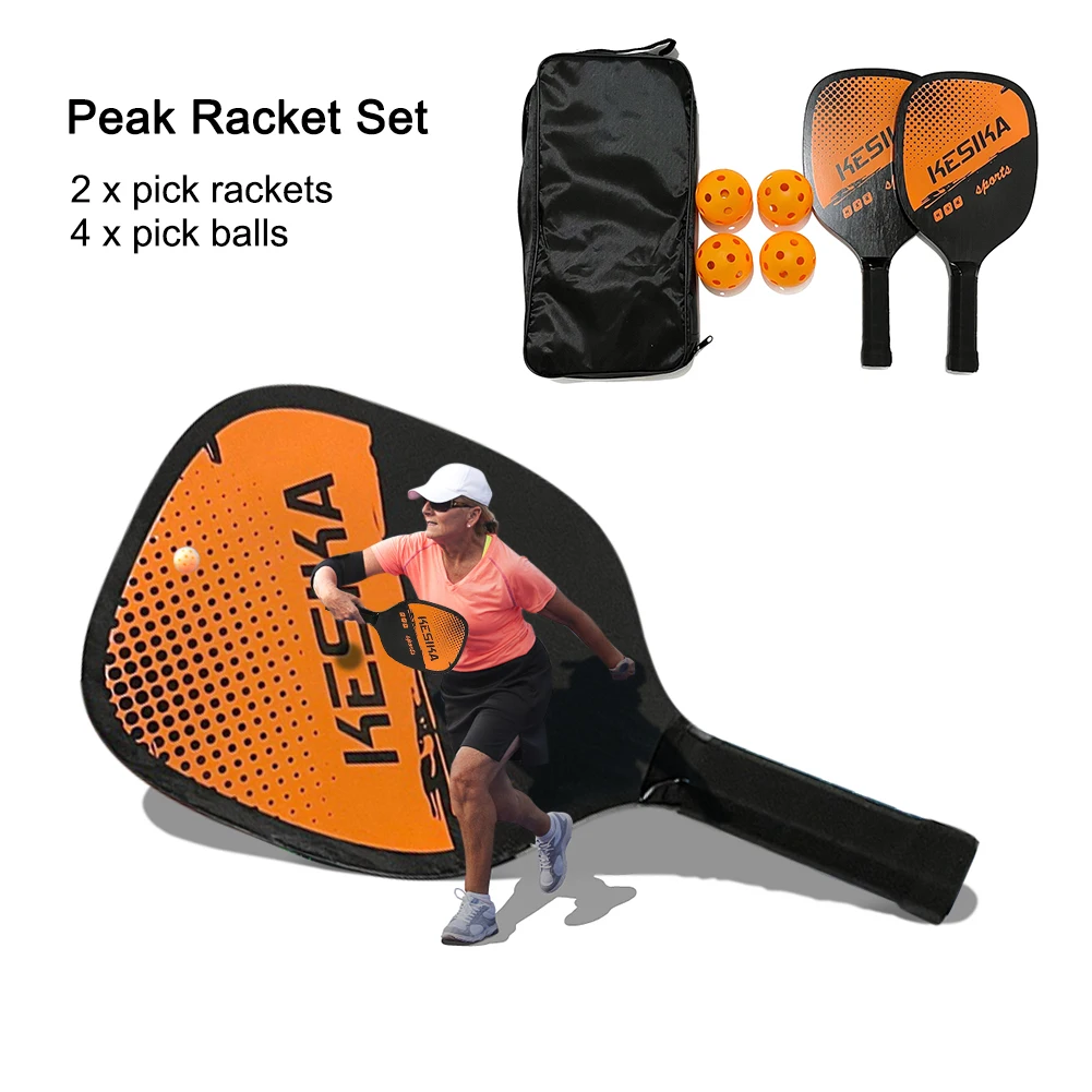 Pickleball Paddles Set Pickle Paddles Rackets Set Pickleball Balls Carrying Bag Men Women 4 Pickleballs Racquet Bag