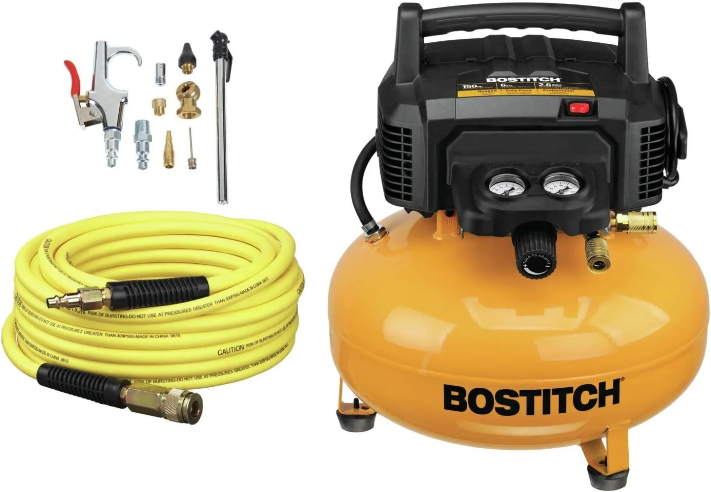 

Air Compressor Kit, Oil-Free, 6 Gallon, 150 PSI (BTFP02012-WPK) LIGHTWEIGHT