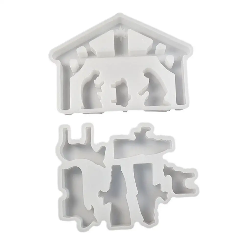 Description Picture 2 of itemNativity Set DIY Silicone Mold Christmas Ornament Decoration 3D Holy Religion Nativity Silicone Candle Mold Table Ornament Mold