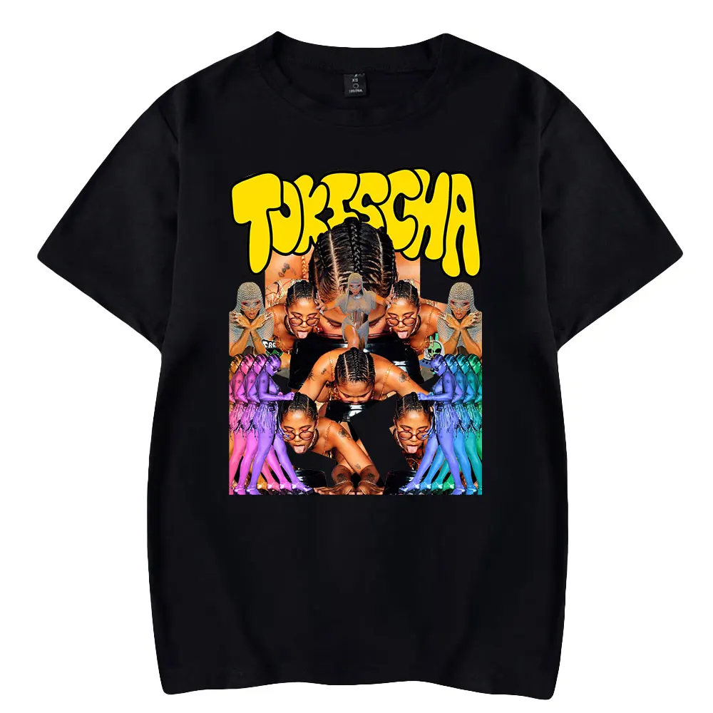

Tokischa Rapper HipHop Merch Impressão T-shirt Unisex Moda Engraçado Estilo Casual Manga Curta Streetwear Tee