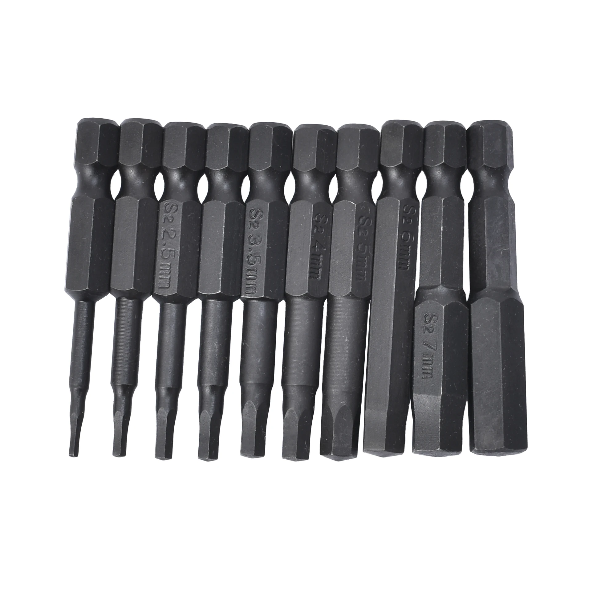 

10 Pcs SAE/Metric Hex Head Allen Wrench Drill Bit Set 1/4" Diameter Quick Release Shank Magnetic Screwdriver Bit Set