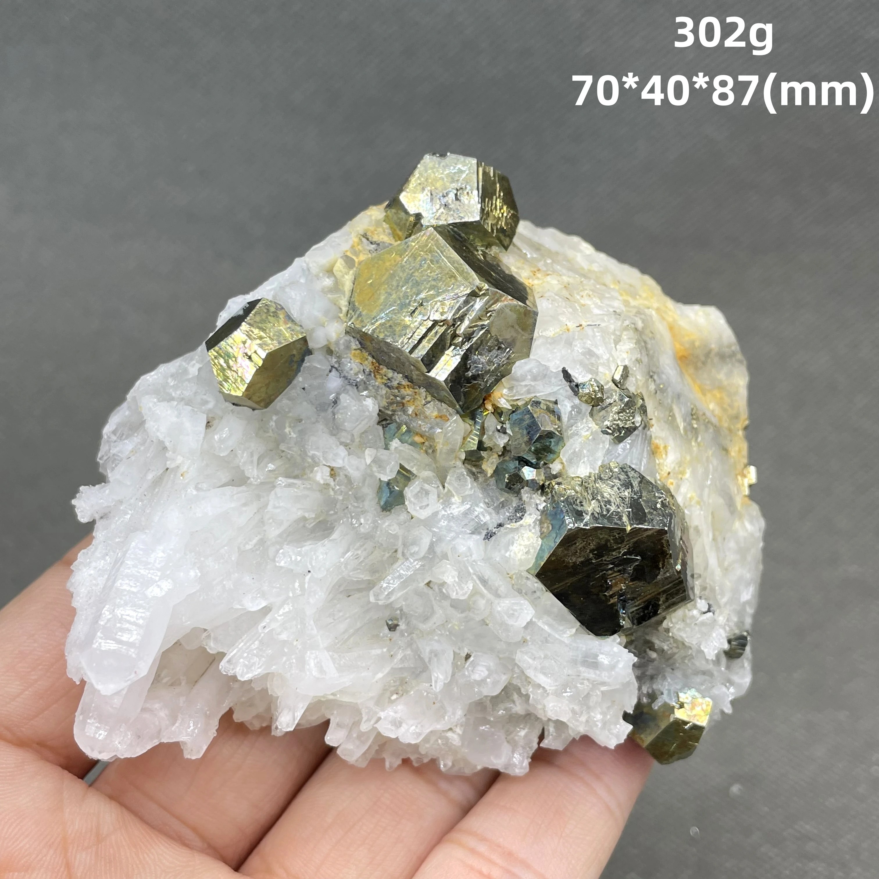 

NEW! 302g natural crystal and polyhedron chalcopyrite Symbiosis mineral specimen stones and crystals quartz gemstones