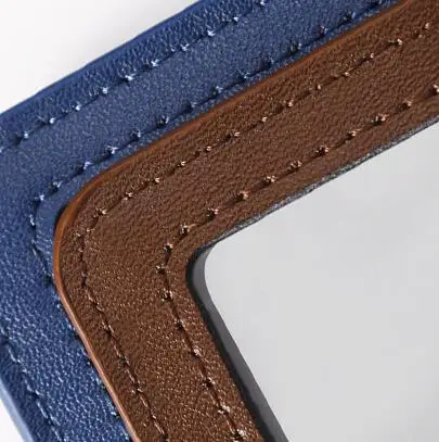 Neue Kuh Leder ID Karte Set Abzeichen Halter Fall doppelseitige Transparente Arbeits Lizenz Stück Set Lanyard Typenschild Schutzhülle – Detail 9
