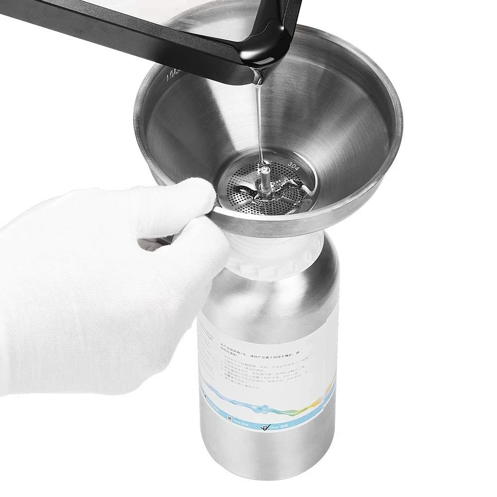 304 Stainless Steel Double-Strainer Kitchen Oil Liquid Funnel 3D Resin Filter Funnel Cup for SLA/DLP/LCD UV 3D Printing 2pcs kitchen silicone heat insulation anti hot gloves cotton thickening printing high temperature oven baking microwave gloves