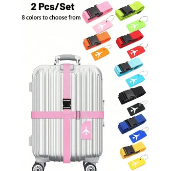 Set di cinghie per bagagli con etichetta per bagagli Colori multipli di cinghie per bagagli adatte a vari tipi di bagagli adatti per i viaggi