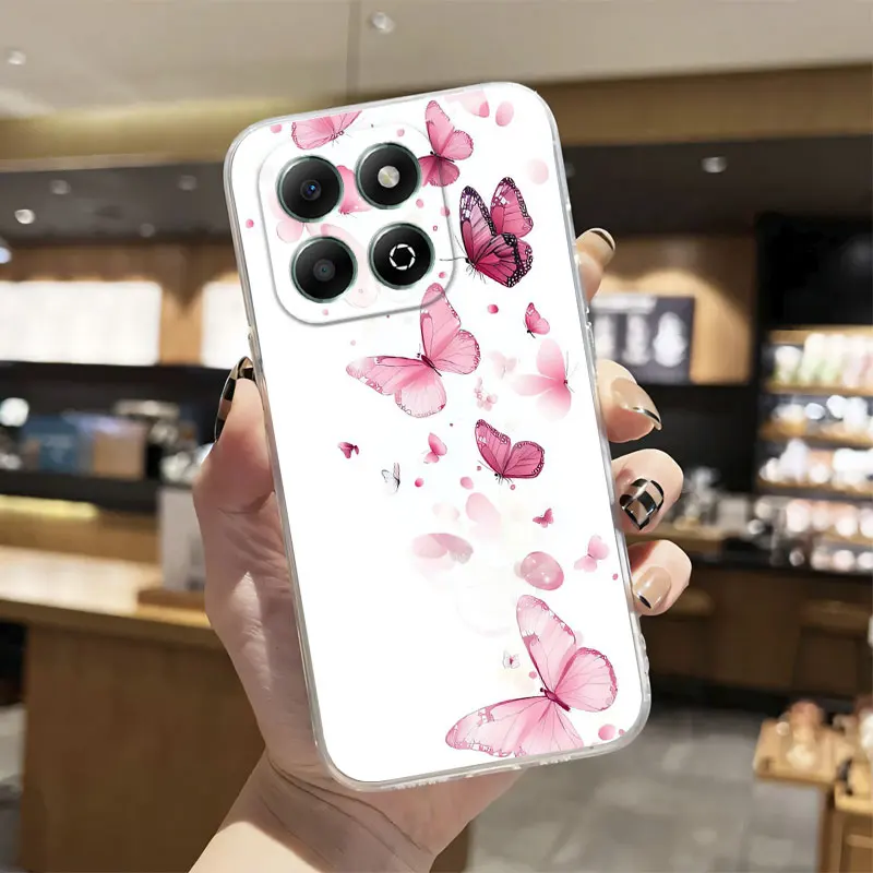 Luxury Clear Shockproof Silicone Soft Phone Case with Transparent Print Design