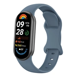 Silicone Sport Wristband Bracelet - Universal Fitness Accessory - miband 9 (Blue gray)