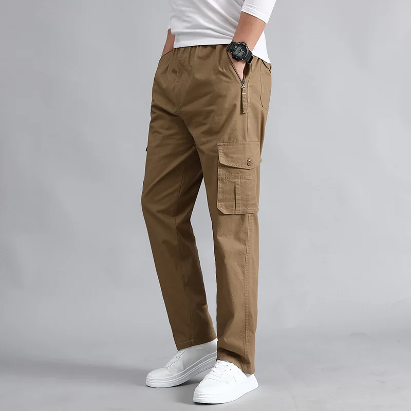 Pantalon cargo en coton à poches multiples pour homme, vêtement de travail  large et décontracté, grande taille 7XL 8XL, automne 2023 - AliExpress