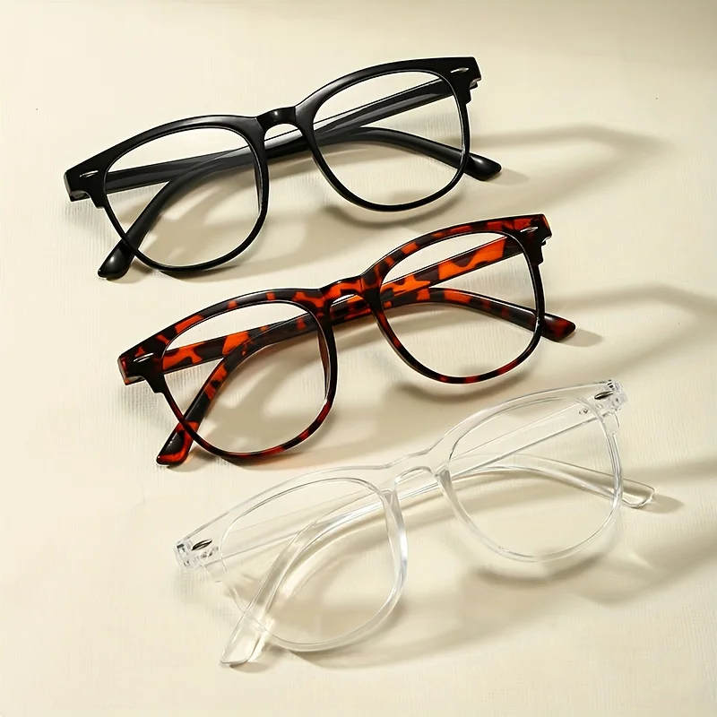 Classic Unisex Retro Fashion Glasses with Transparent Lenses
