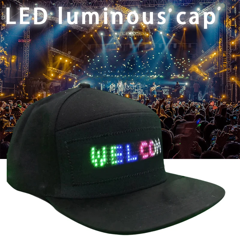 Concert with Bluetooth Controlled LED Advertising Hat Mobile Application Fashion Hat Grand Event Festival Party Hip-hop Hot Hat