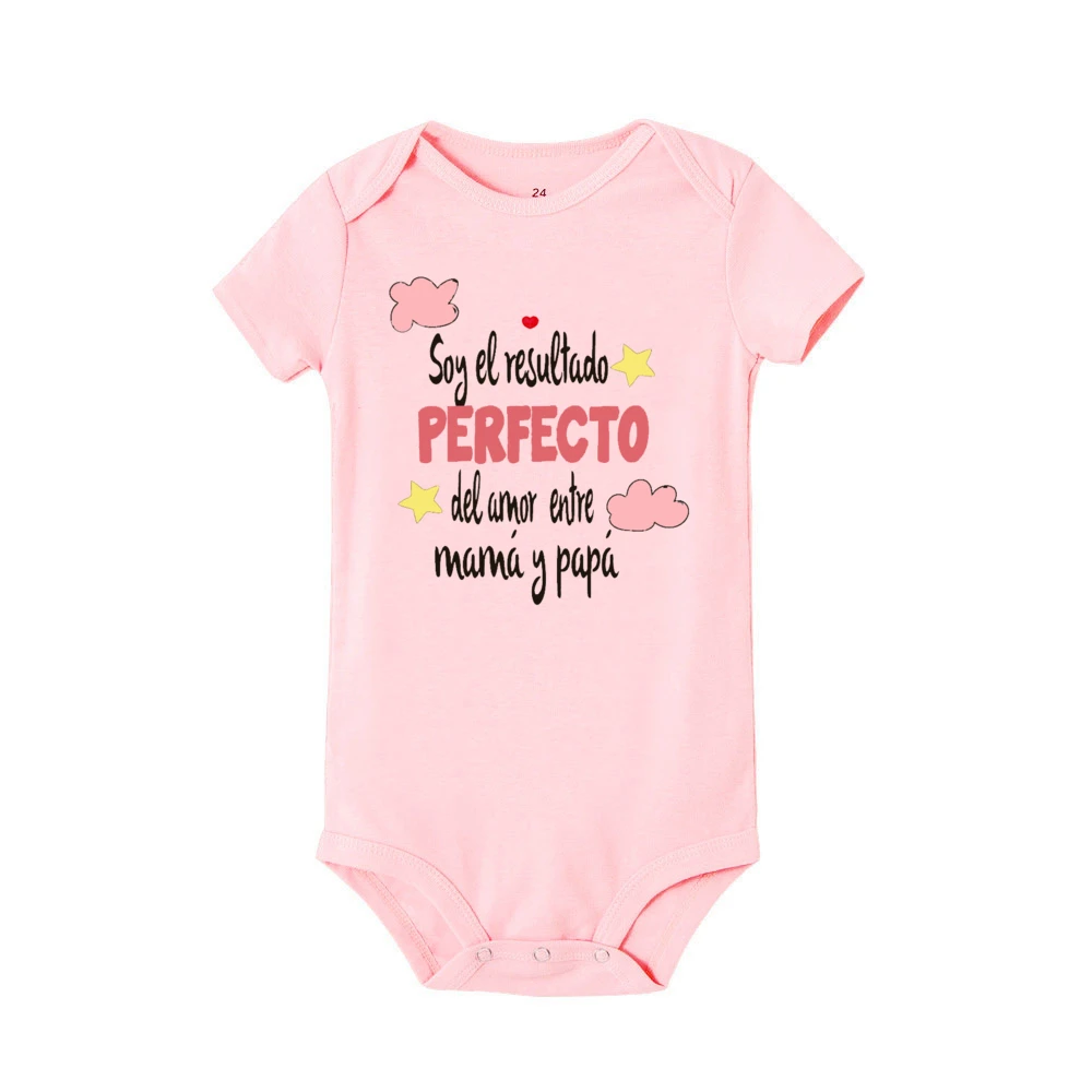 Funny Spanish Printed Baby Bodysuit Newborn Short Sleeve Romper Cute Boys Girls Outfits Toddler Summer Clothes Infant Jumpsuit 6