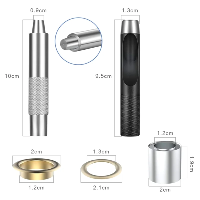 1 Set Of Hole Punch Tool Metal Eyelet Installation For Bag Hole Cloth Fabric Canvas Garment Diameter 12Mm Durable