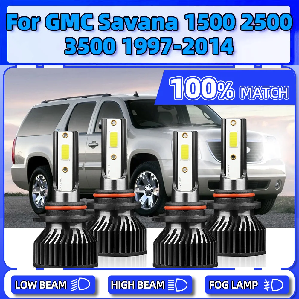 

12V LED Headlight 240W Car Headlamps 40000LM Auto Front Lamps For GMC Savana 1500 2500 3500 1997-2009 2010 2011 2012 2013 2014