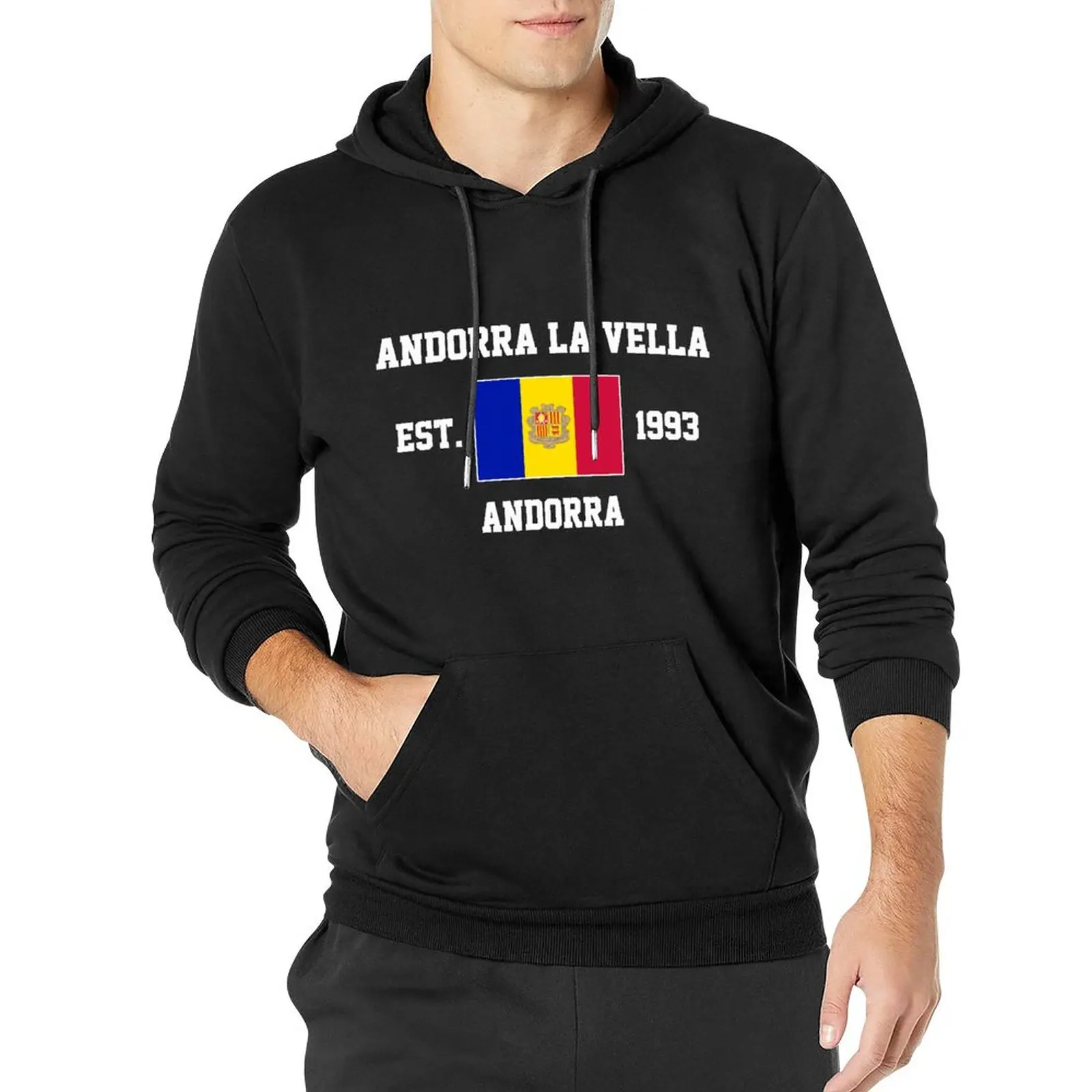 

Men Women Hoodies Andorra EST.1993 Andorra La Vella Capital Hoodie Pullover Hooded Hip Hop Sweatshirt Cotton Unisex