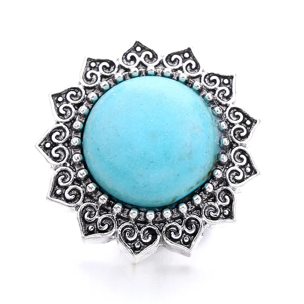 30pcs Vintage Style Snap Button Jewelry DIY Metal Flower 18MM Snap Buttons Fit 18mm Snap Button Bracelet Necklace