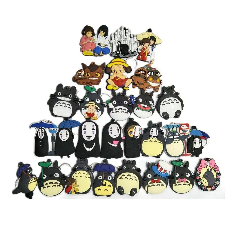 

Wholesale 30pcs/lot 8cm Cute Totoro Action Figures Anime My neighbour Totoro Soft PVC Model Keychain Toy Gifts