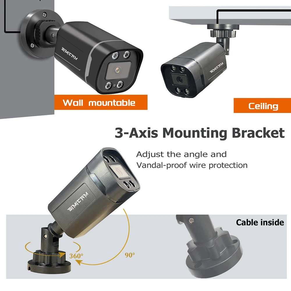 4K 8MP POE IP Camera, H.265 Audio Dome Security Camera, Human Detection, IR Night Vision, ONVIF, 48V POE, CCTV Surveillance Came 2