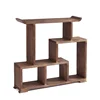 Compact Solid Wood Tea Set Organizer Mini Blog Rack Chinese Tabletop Display Spice Holder Kitchen Shelf 2